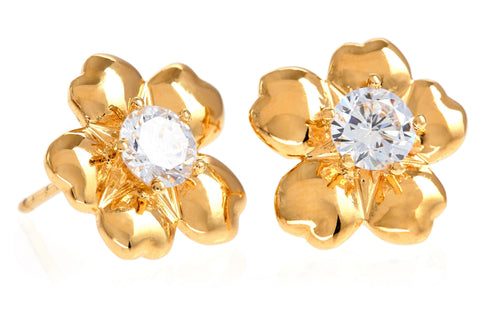 Gold Swarovski Sakura Studs
