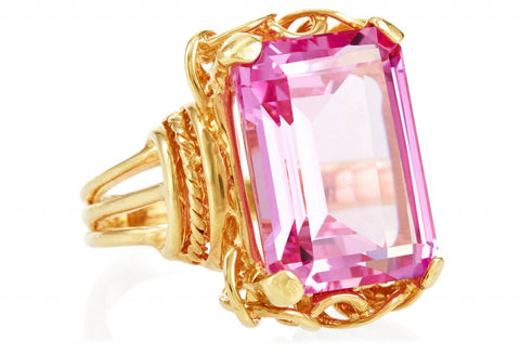 Gold Pink Topaz Belle Epoque Ring