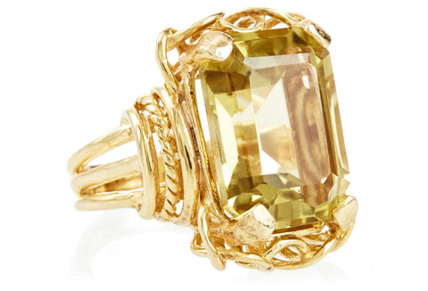 Gold Lemon Topaz Belle Epoque Ring