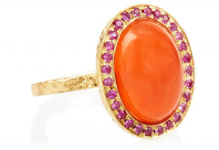 Gold Pink Sapphire Carnelian Kori Ring