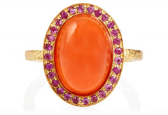 Gold Pink Sapphire Carnelian Kori Ring