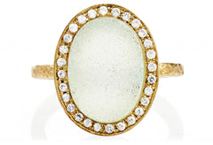 Green Druzy Pave Trim Kori Ring