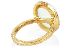 Green Druzy Pave Trim Kori Ring