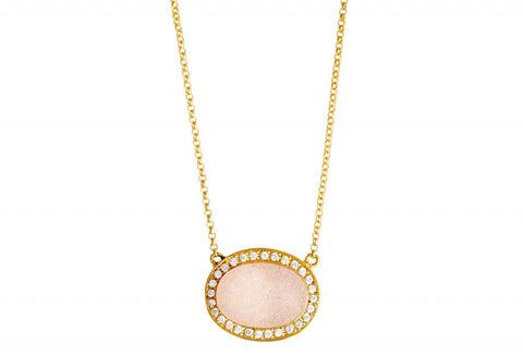 Pink Druzy Pave Kori Necklace