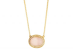 Pink Druzy Pave Kori Necklace