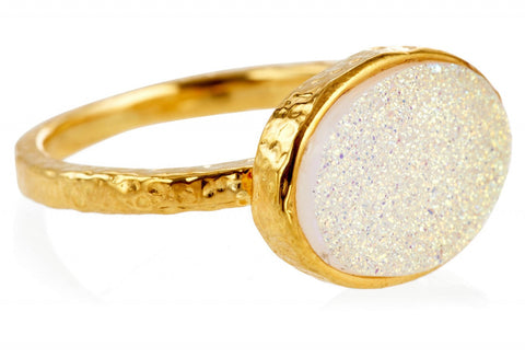 Gold White Shimmer Horizontal Shimmer Kori Ring