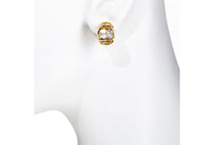 Gold White Topaz Barcelona Earrings