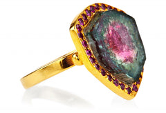 Watermelon Tourmaline Pink Sapphire Kori Ring