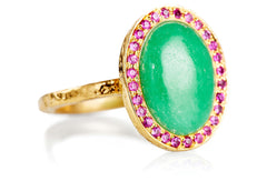 Chrysoprase Pink Sapphire Kori Ring