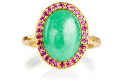 Chrysoprase Pink Sapphire Kori Ring