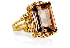 Cognac Topaz Vintage Cocktail Ring