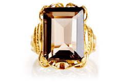 Cognac Topaz Vintage Cocktail Ring