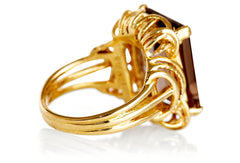 Cognac Topaz Vintage Cocktail Ring