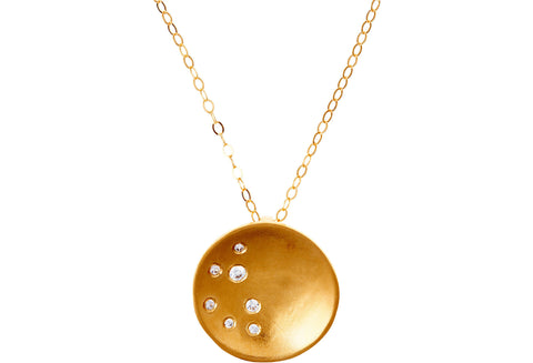 Tsuki Pendant with White Sapphires
