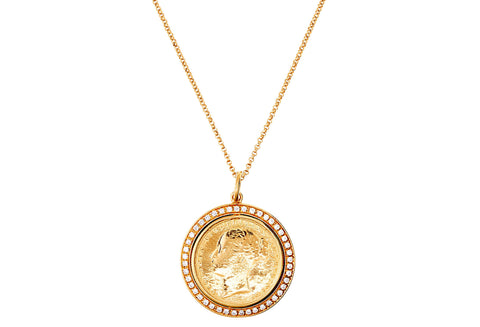 Pave Sapphire Queen Victoria Pendant