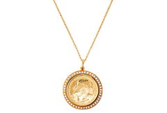 Pave Sapphire Queen Victoria Pendant