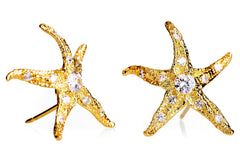Gold Vermeil Starlette Earrings with Crystals
