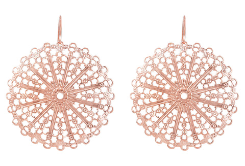 Rose Lace Circle Earrings