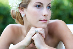 LUXE Pave Sapphire Sakura Earrings