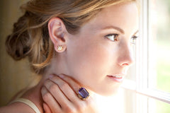 LUXE 18k Yellow Belle Epoque Amethyst Ring