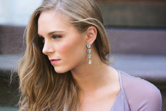 Blue Topaz and Blue Moonstone Gemma Earrings