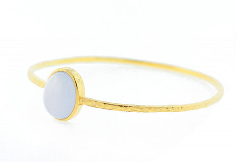 Gold Chalcedony Kori Bangle