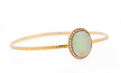 Gold Pale Green Druzy Pave Kori Bangle