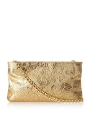 Gold Baroque Leather Clutch