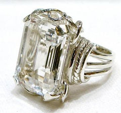 Silver Rock Crystal Belle Epoque Ring