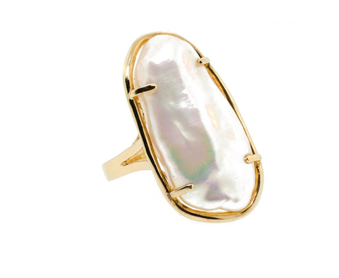 LUXE 14k Biwa Pearl Ring