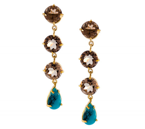 Cognac Topaz Turquoise Gemma Drop Earrings