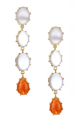 Chalcedony + Red Jade Gemma Drop Earrings