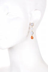 Chalcedony + Red Jade Gemma Drop Earrings