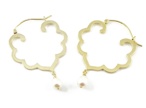 Gold + Pearl Badala Hoops