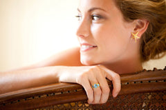 Gold Blue Moonstone Barcelona Ring