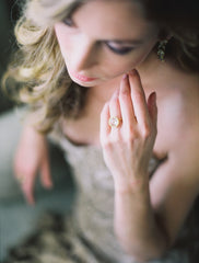Gold White Topaz Santorini Ring