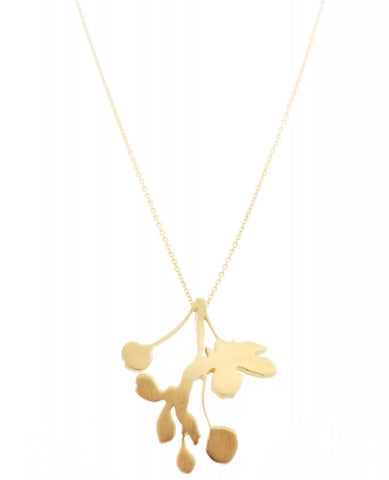 Gold Sakura Drop Pendant