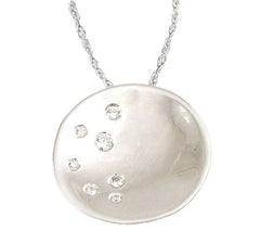 Tsuki Pendant with White Sapphires