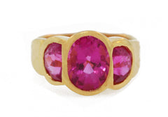 Gold Pink Tourmaline Barcelona Ring