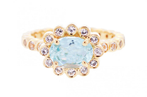 Gold Aquamarine Grace Ring