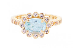 Gold Aquamarine Grace Ring