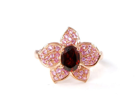 LUXE Hanabira Ring with Pink Sapphires and Garnet