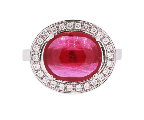 LUXE Ruby + Diamond Trim Kori Ring