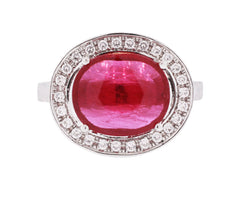 LUXE Ruby + Diamond Trim Kori Ring